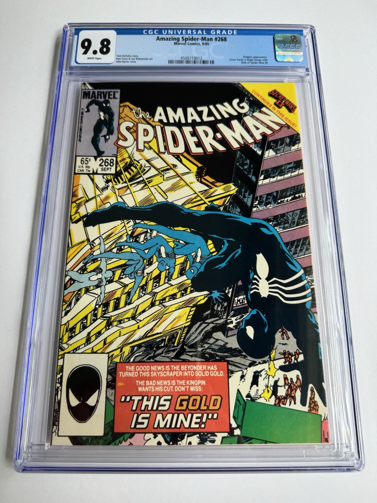 Amazing Spider-Man #268 - CGC 9.8 - White Pages - Marvel Comics 1985