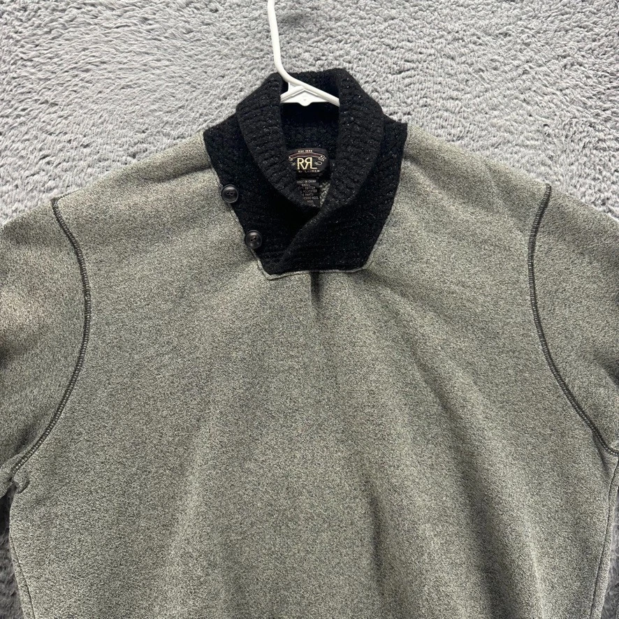 RRL Ralph Lauren Sweater Mens XL Gray Pullover Wool Line Blend Cowl Neck - Image 2 of 4