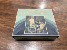 Vintage Play Time Blue Glass Dishes