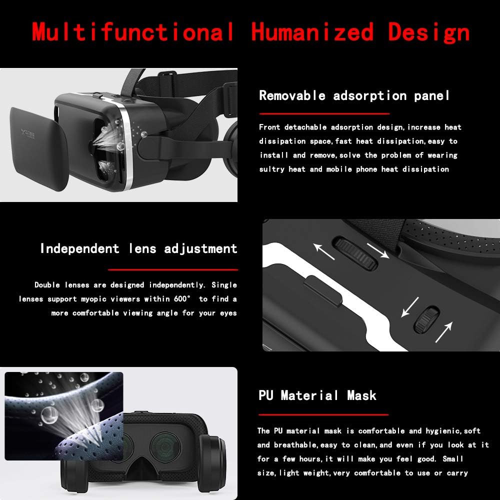 VR Headset for Iphone & Android Phone,3D VR Glasses for Tv,Movies & Video Games,