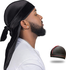 Velvet Durag for Men Wave Cap Velvet Dorag for Men Women 360 Wave
