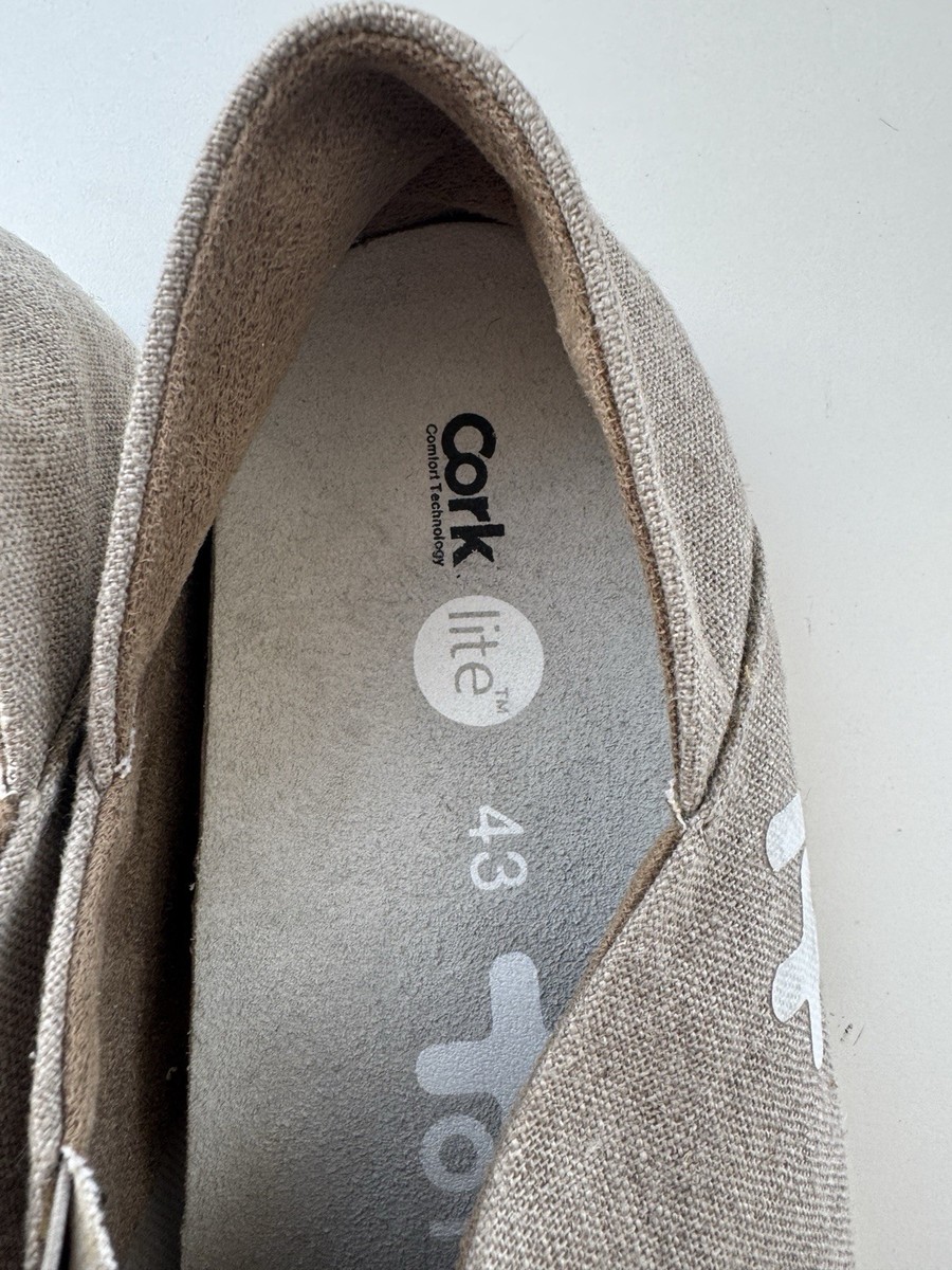 OTZ Shoes 300GMS Linen Slip On Beige Cork Lite EU 43 US 10  display picture 1