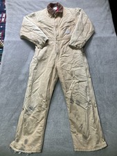 Vintage Carhartt X01 BRN Quilt Lined Duck Coveralls Size 40 Short Insulated