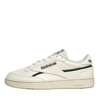 Reebok Club C 85 Vegan Herren Jungen Schuhe Turnschuhe UK Größe 5 - 6,5 weiß grün