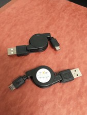 Retractable Micro-USB Charging Cable 30" Pack of 2 