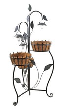 3 Tier Solar Lighted Planter Stand with Coco Liners