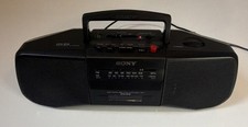 Sony CFS-B15 Black Boombox AM/FM Radio Cassette Tape Headphone Jack