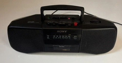 Sony CFS-B15 Black Boombox AM/FM Radio Cassette Tape Headphone Jack