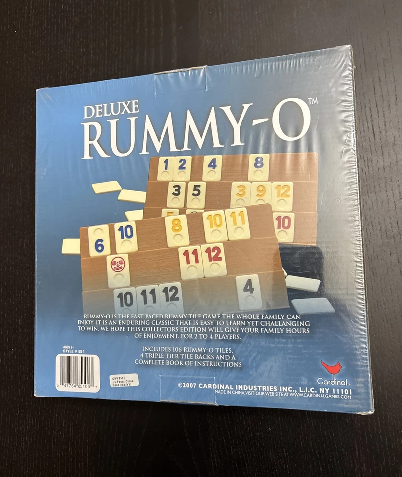 Juego de mesa Deluxe Rummy-O Cardinal 2007 nuevo sellado de fábrica Foto 2 de 4