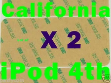 Lot of 2 ipod touch 4th generation gen adhesive LCD glass tape sticker full size