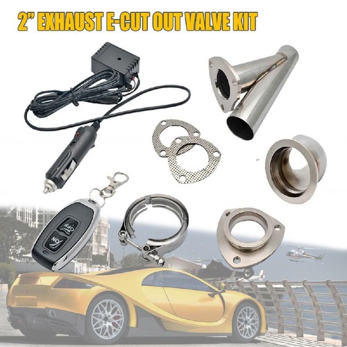 DC 12V 2" 51mm Electric Exhaust Catback Downpipe Systems Kit Remote Control - Picture 7 of 8