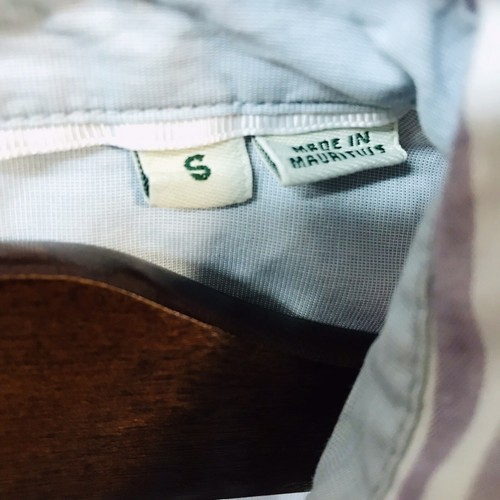 Camisa para mujer Orvis pequeña a rayas con botones púrpura blanco bolsillo manga larga - Imagen 4 de 9