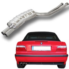 EISENMANN Sportauspuff Endschalldämpfer inkl. Verbindungsrohr BMW E36 2x76mm