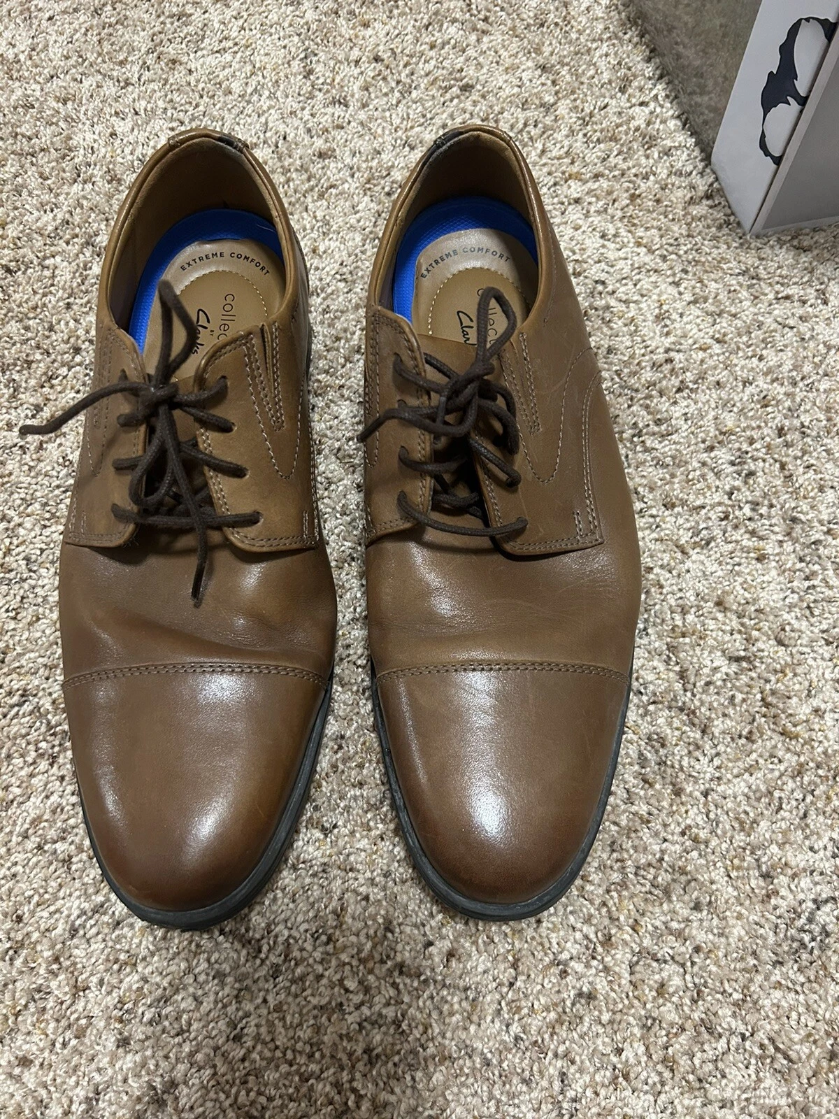 Scarpe eleganti Oxford Clarks da uomo Whiddon marrone chiaro taglia 9 (larghe) (61256243) 9 W