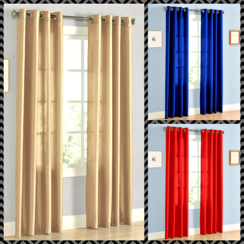 Light filtering semi sheer curtain same color both sides seen through 2 panels - Picture 1 of 29