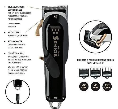 New Wahl 8504-400 Professional 5-Star Series Cordless Senior Clipper 110-220V - Image 4 of 4