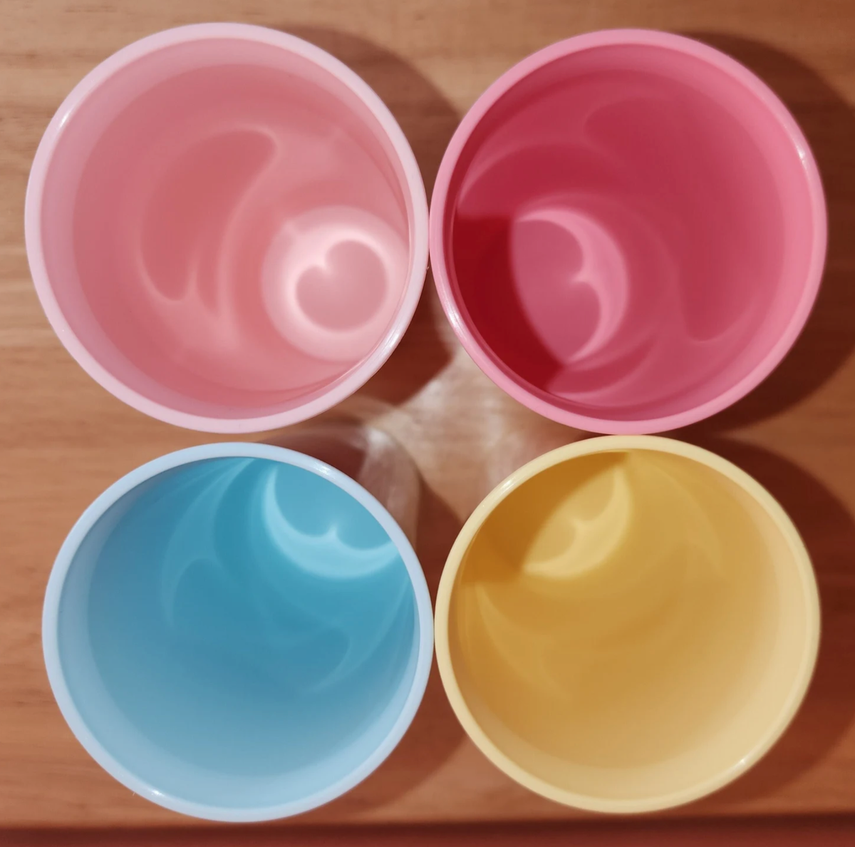 Tupperware Tumblers Set of 4 Pastel Yellow Pink Blue w/ White Seals 12 oz.  New | eBay