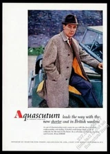 1958 Land Rover color photo Aquascutum tweed coat vintage print ad