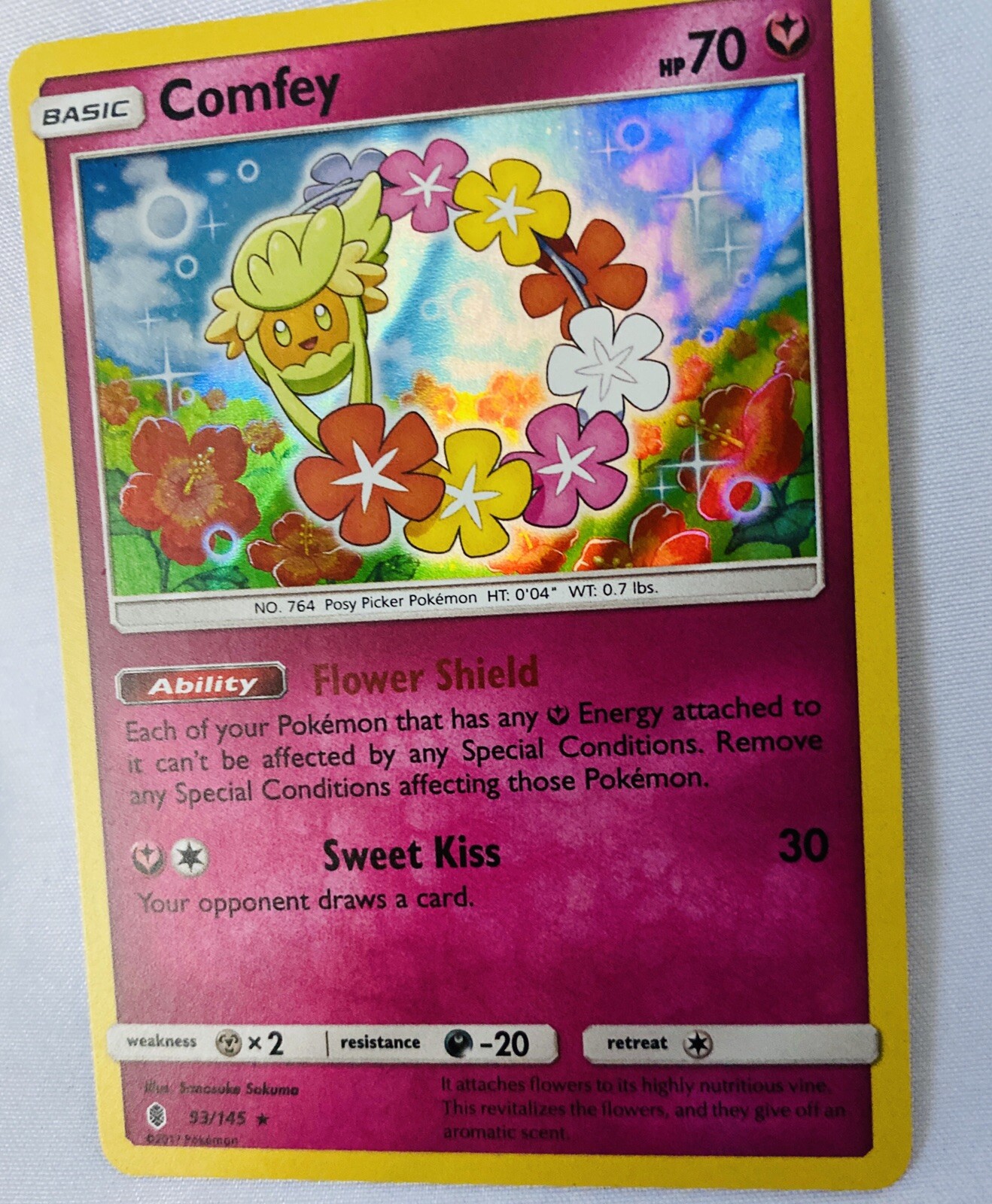 Authentic Comfey Pokemon Card New