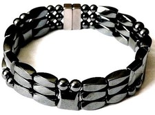 Men s Women s 100 Magnetic Hematite Bracelet Anklet 3 Row