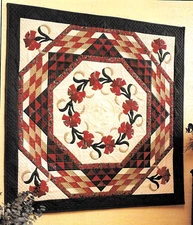 CARNATION CAROUSEL     -------   APPLIQUE & ROTARY CUT  VINTAGE QUILT PATTERN