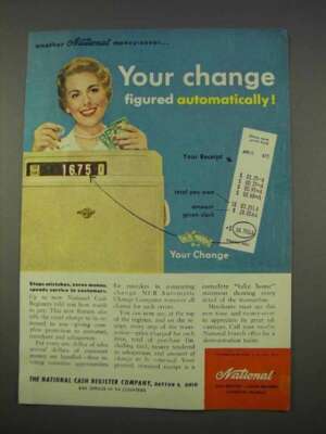 1955 National Cash Register Ad - Change Figured