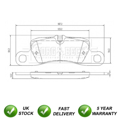 Brake Pads Set Rear SJR Fits Porsche Cayenne 2008-2010 4.8 95835293971