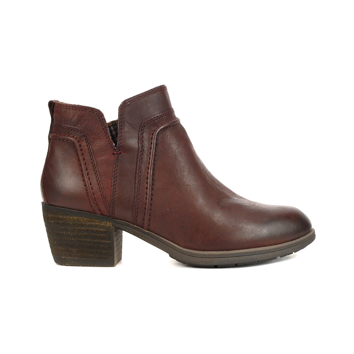 Rockport Cobb Hill Women's Anisa Vcut Burgundy Leather Booties