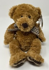 First  Main Newton Teddy Bear Plush Stuffed Animal Soft Toy Plaid Bow 2002 8  