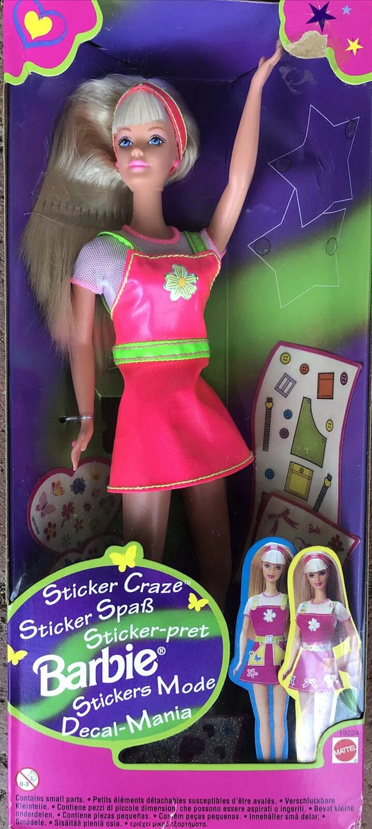 Blonde Sticker Craze Barbie Doll 1997 Mattel #19224 NRFB | eBay