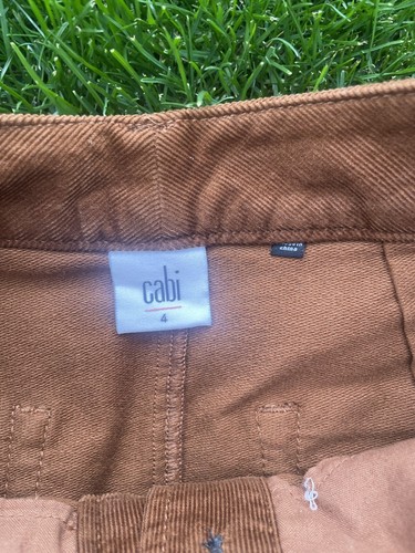 Cabi 3755 University Corduroy Skirt Toffee Brown Button Front Pockets Size 4 - Picture 2 of 4