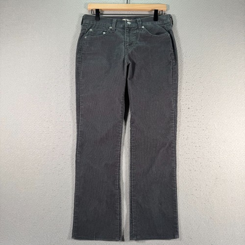 Vintage Levis 505 Corduroy Jeans Womens 4M Gray Straight Leg Comfort Solid Y2K