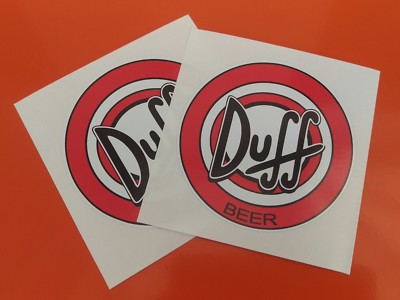 Duff Bier Aufkleber x 2 hochwertige Vinyl Aufkleber
