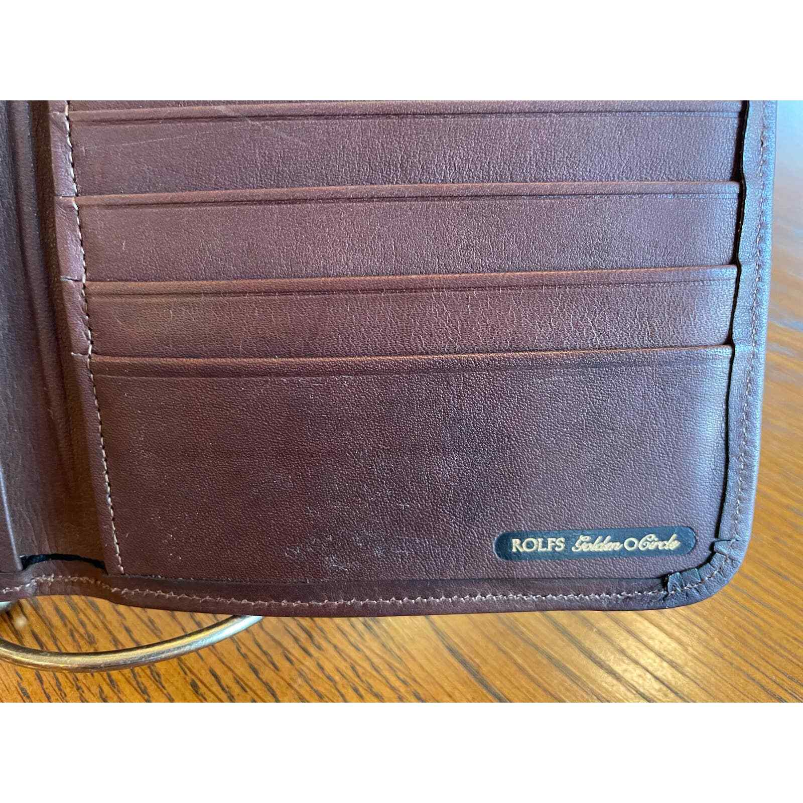 Vintage ROLFS Men's Brown Golden Circle ProAm Cowhide Leather Bifold