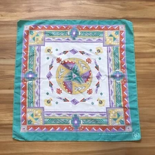 Vintage Wamcraft Southwestern Thunderbird Multicolor Bandana 21” Square Made USA