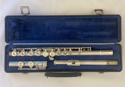 Flute Selmer Model 1206 Silver Plated w/ Hard Case and Cleaning Tool Made in USA