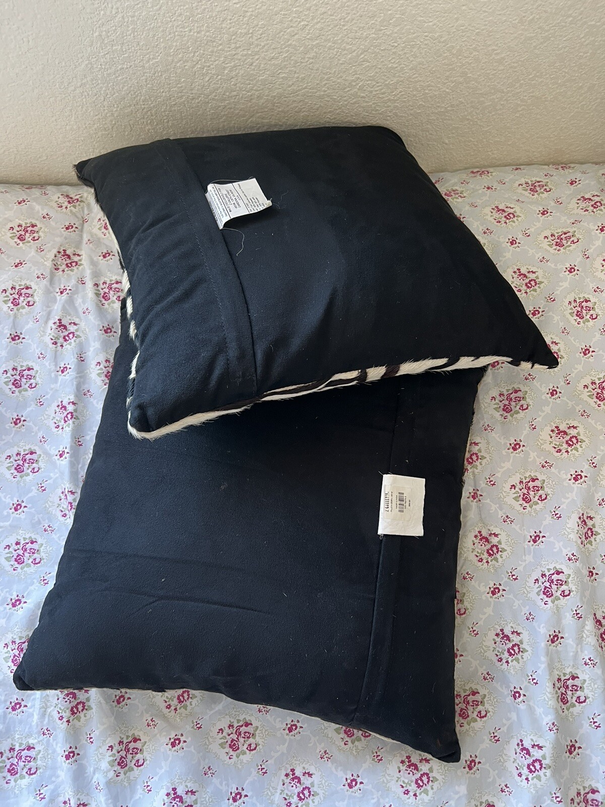 Z GALLERIE ZEBRA HAIR PILLOW PAIR 16x16 eBay