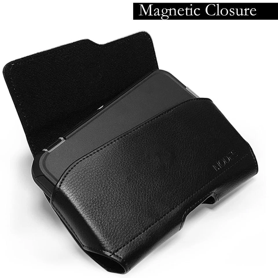 Black Leather Pouch Belt Clip Loop For Nokia G400 5G Fits with Otterbox Case ON - Image 3 of 4