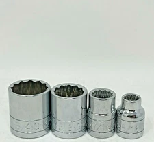 SK Tools 3/8 Drive 12 Point 4 Pc SAE Standard Fractional Socket Set 5/16" - 3/4"
