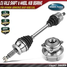 Front Left CV Axle Shaft + Wheel Hub & Bearing for Hyundai Veracruz 07-02 3.8L