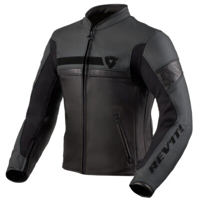 GIACCA JACKET MOTO REV'IT REVIT MILE PELLE LEATHER BLACK NERO TG