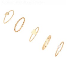 5 Piece Gold Plated Ring Set