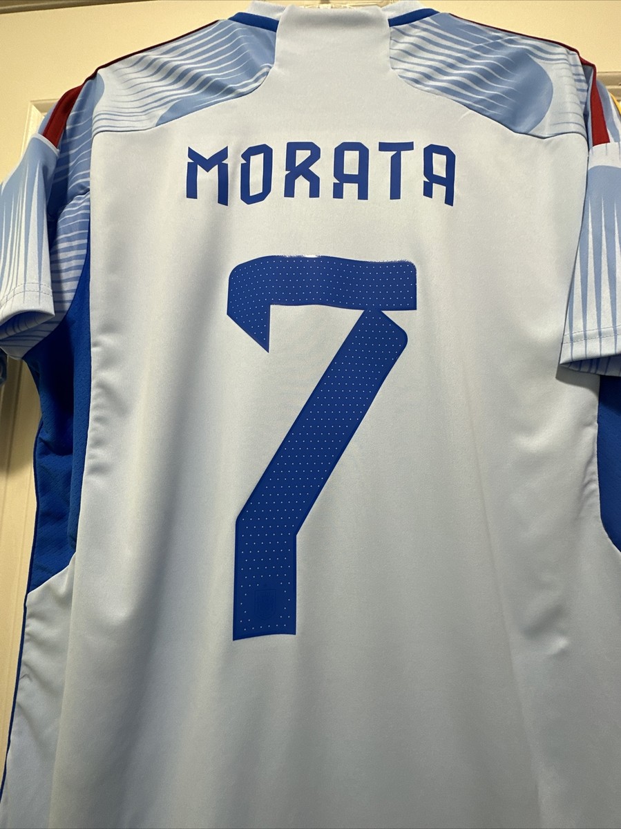 アディダス スペイン代表 モラタ 7番 Morata #7 Mens LARGE Adidas Spain Away Blue Jersey | eBay