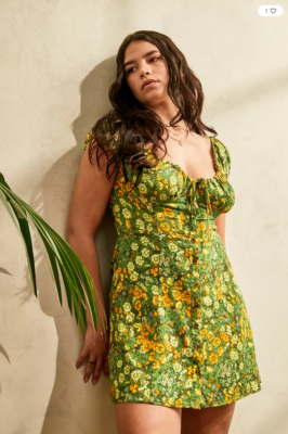 BNWT 44 Urban Outfitters Cassie Green Floral Mini Dress L Sundress Spring  Summe | eBay UK