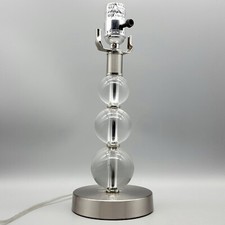 Crystal Clear Stacked Glass Ball or Orb Lamp Heavy Modern 12.5" Brushed Nickel