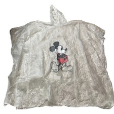 Disney Mickey Mouse Clear Rain Poncho One Size Fits Most Adult Vintage Excellent