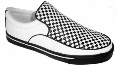 T.U.K. A6156 TUK Slip On Sneaker White Checkerboard Rockabilly