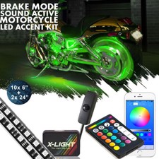 16 Motorcycle Led Under Glow Light Neon Rgb Strip Kit For Harley Davidson Street