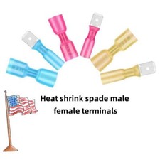 Heat Shrink Spade Connectors Spade Terminlas Speaker Wire Connector AWG 22-16