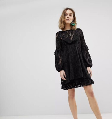 black lace dress free people Free People She's Got It Lace Dress main image 0